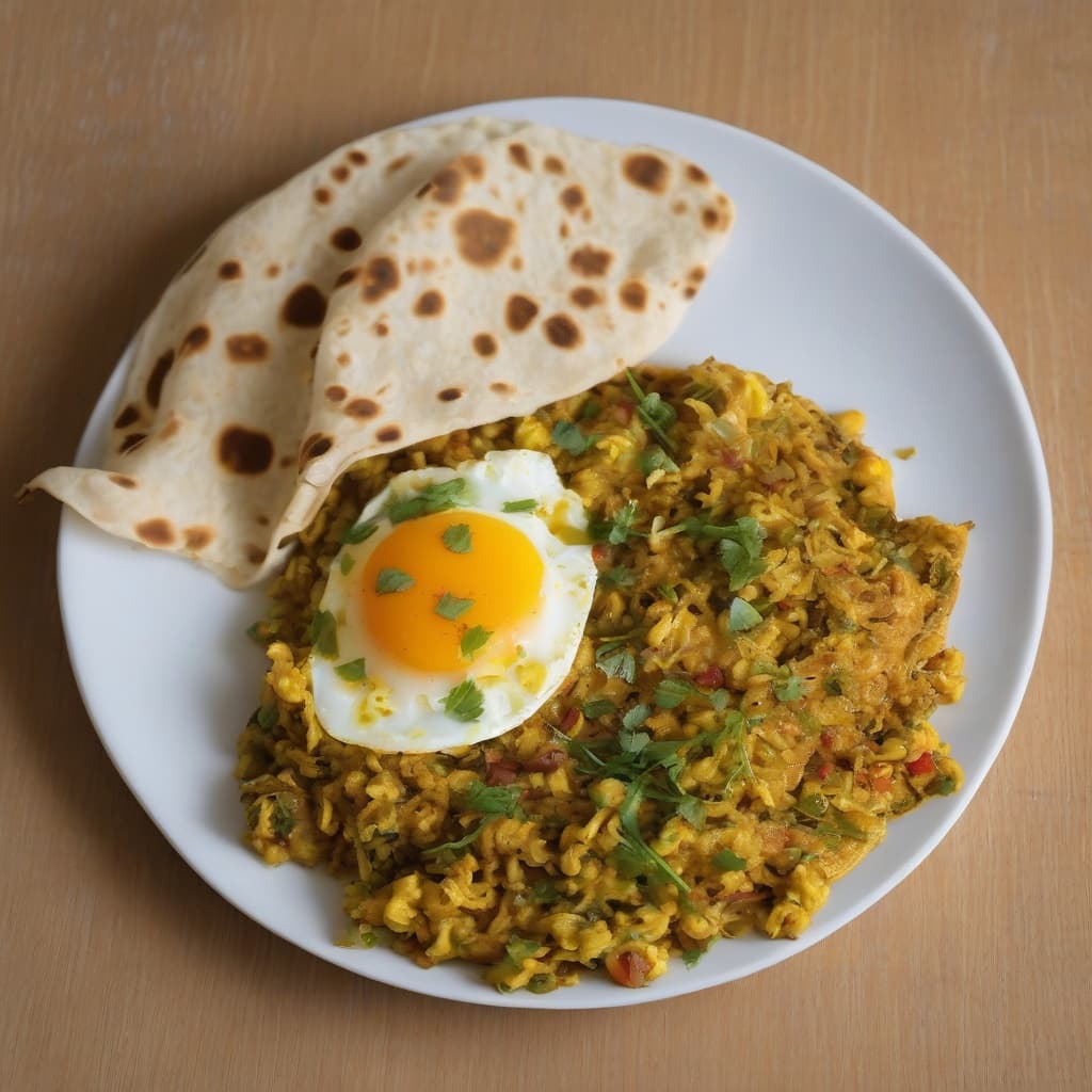 Egg Bhurji with Plain Parantha