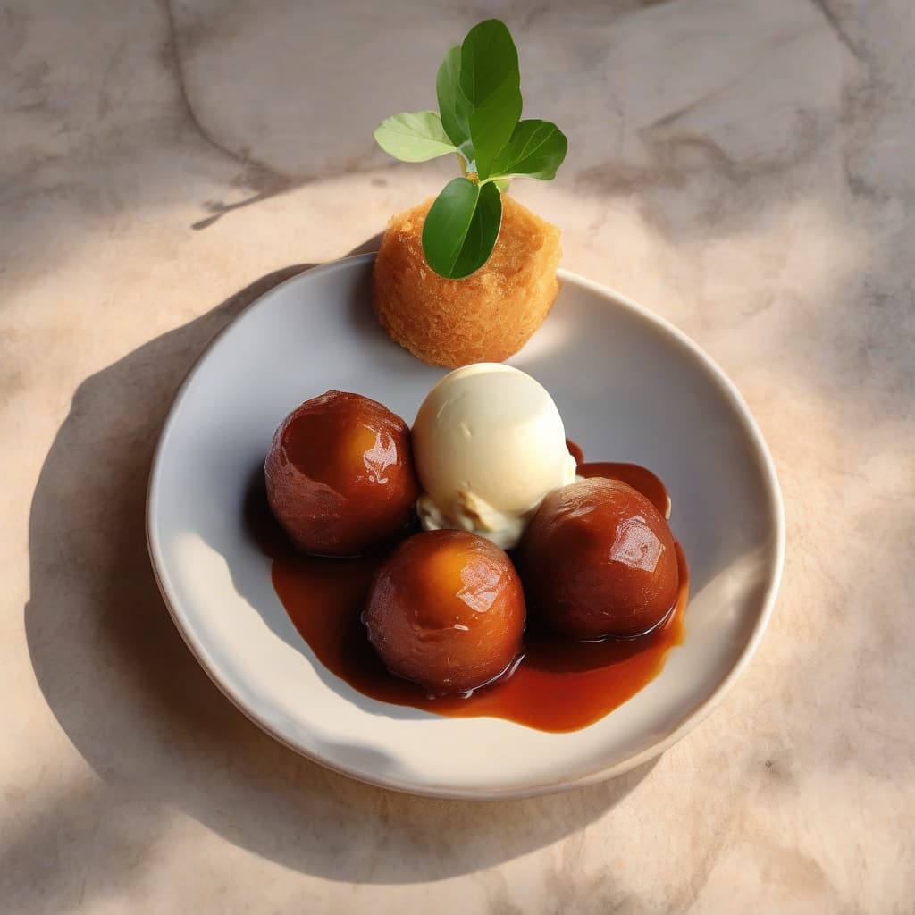 Hot Gulab Jamun with Ice Cream