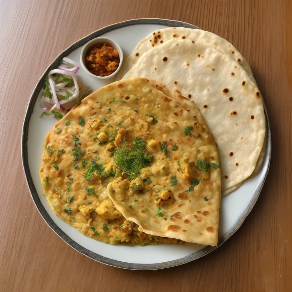 Paneer Bhurji with Plain Parantha